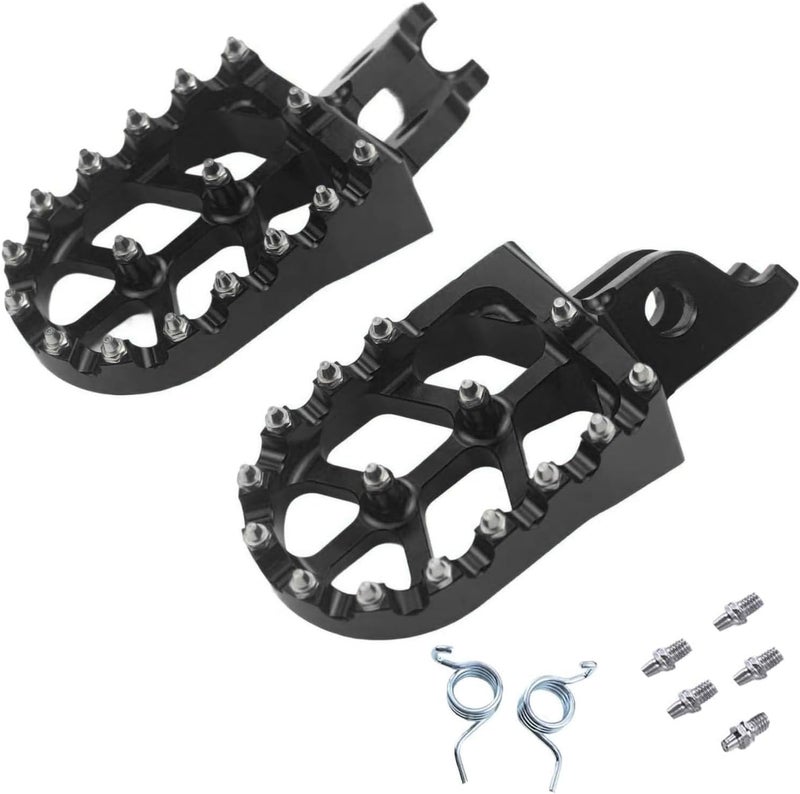 Adsspro Motorcycle CNC Foot Pegs Rests Footpegs For CR125 CR250 02-07 CRF150R 07-21 CRF250R 04-21 CRF250X 04-17 CRF250RX 19-21 CRF450R 02-21 CRF450RX 17-19 CRF450X 05-21 CRF450L 2019 Dirt Bike (Black) - Image 1